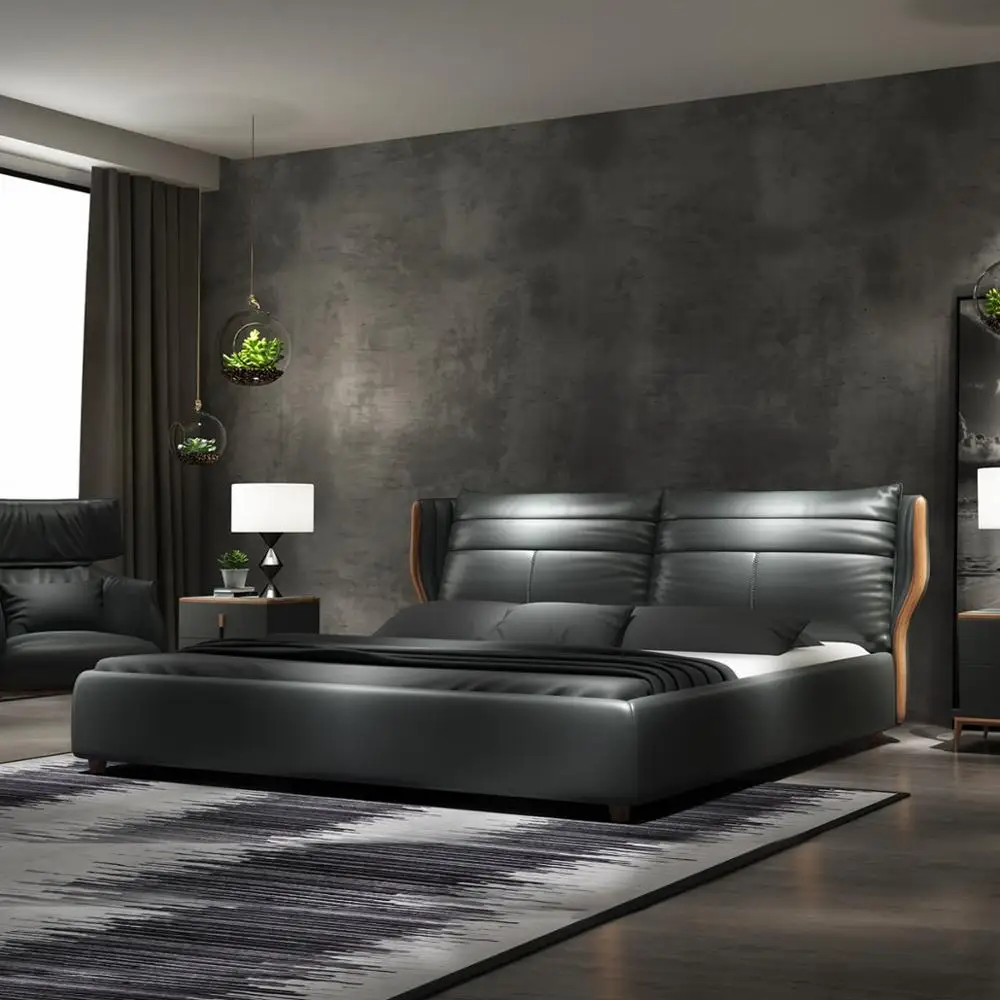 RAMA DYMASTY мягкая кровать из натуральной кожи современный дизайн кровати bett cama мода