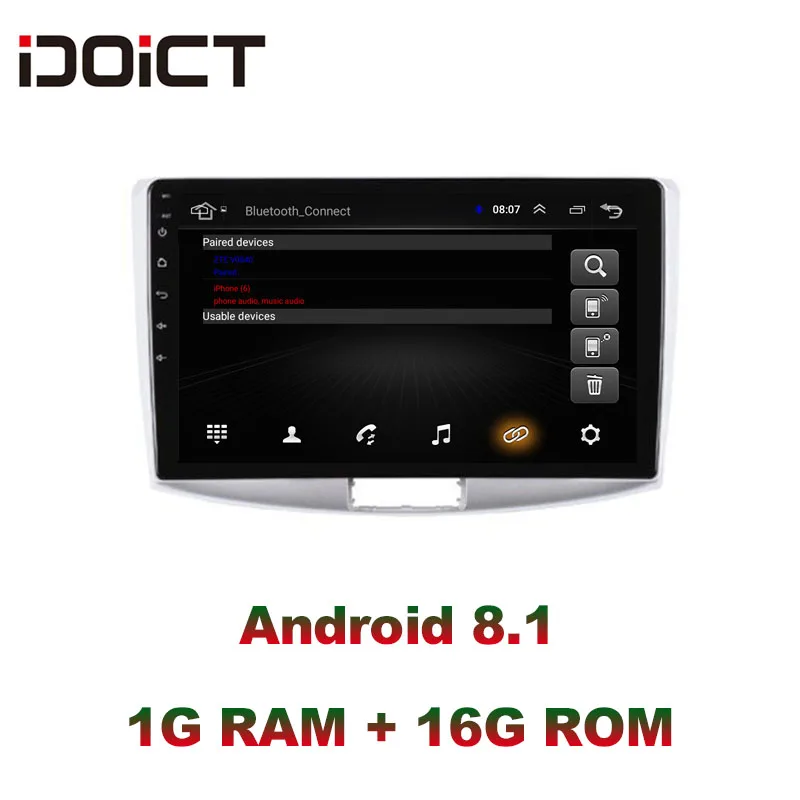 Perfect IDOICT  Android 8.1 Car DVD Player GPS Navigation Multimedia For Volkswagen Passat B6 CC Magotan 2010-2016 car stereo bluetooth 3