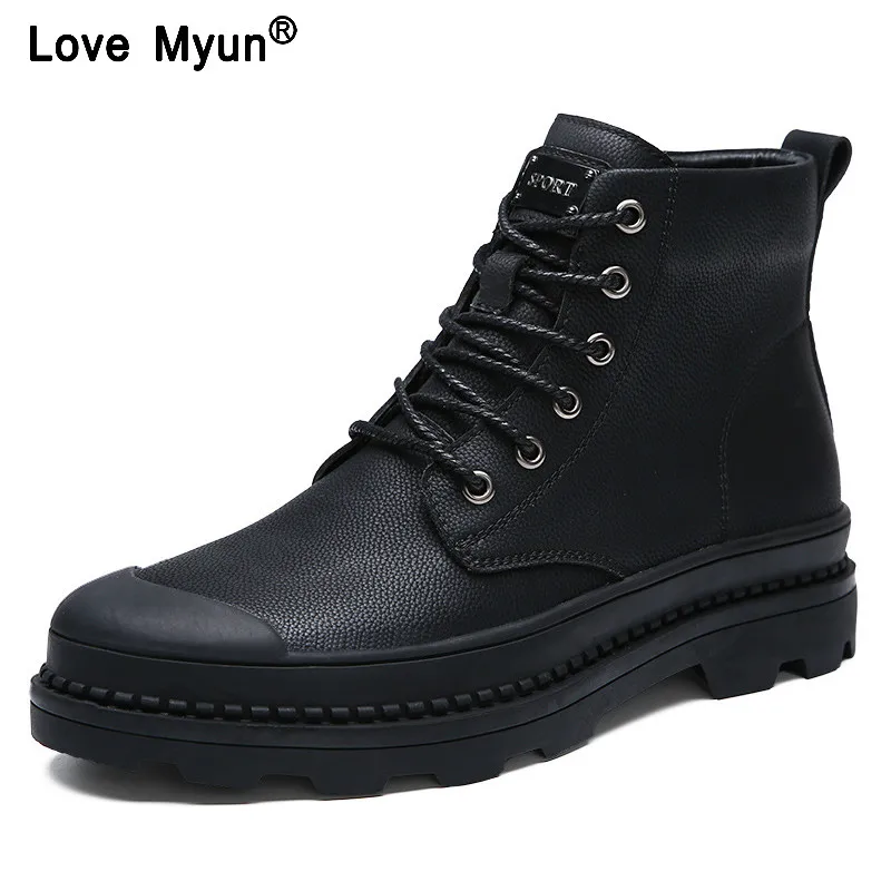 

Men Boots With Fur Business Casual Boots For Men 2018 Winter Autumn Black Fashion Basic Warm Boots Ankle Lace Up Shoes fgv56