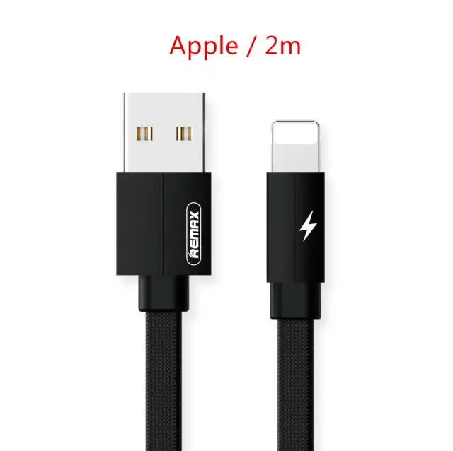 Remax USB кабель для iPhone XS Max XR X 8 7 6 5 зарядное устройство 3 в 1 Micro USB кабель для мобильного телефона usb type-c кабель - Цвет: Apple black 2m