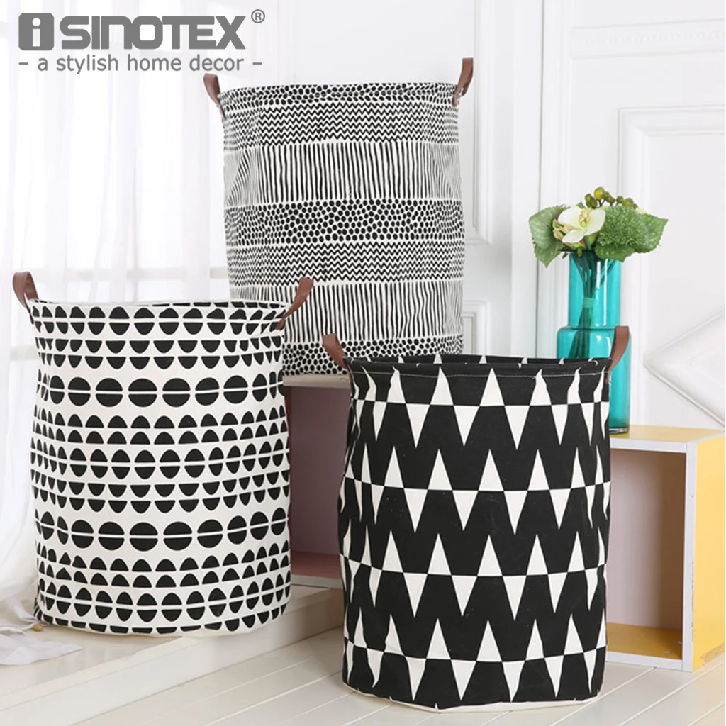 Canvas Fabric Beige Toy Sundries Storage Bag Box Case