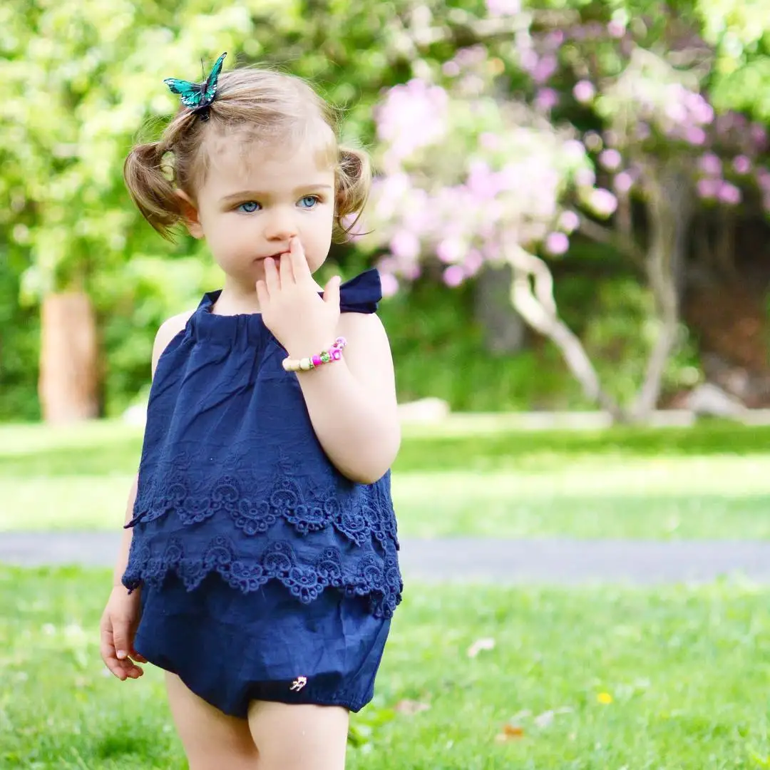 

Pudcoco 2017 Newborn Baby Girls Flower Lace Bodysuit Jumpsuit Outfits Sunsuit Clothes White Blue Pink 3Colors 0-18M SS