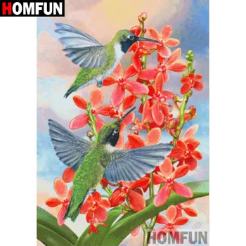 

HOMFUN Diamond Painting Full Square/Round Drill 5D DIY "Birds flowers" Daimond Embroidery Rhinestone Cross Stitch Decor A09512