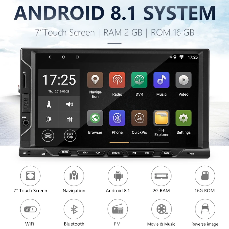 Perfect Jansite 7" Two Din Car multimedia Android 8.1 player Touch screen GPS Navigation Mirror-link for iPhone audio RAM 2G With U Disk 1 Perfect Jansite 7" Two Din Car multimedia Android 8.1 player Touch screen GPS Navigation Mirror-link for iPhone audio RAM 2G With U Disk 1