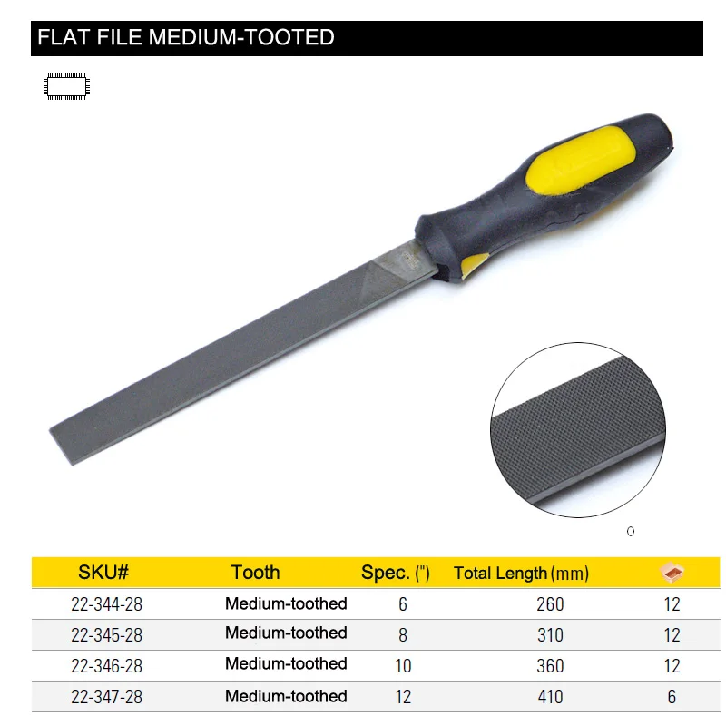 22-340 medium-toothed flat files size