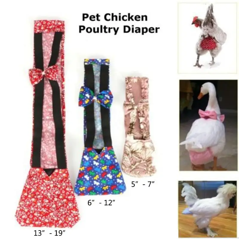 

Pet Diaper Washable Portable Wearable Poultry Diaper Duck Cock Hen Goose Pigeon Diaper Defecation Positioning Carapace S/M/L