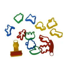 Набор цветных пластилиновых формочек для печенья, пресс-формы, различные животные, растения