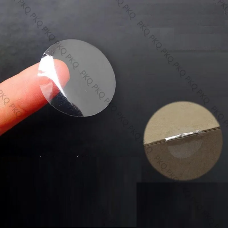 1000pcs/lot Small/Large Round Self adhesive PVC Sticker blank transparent/clear label stickers
