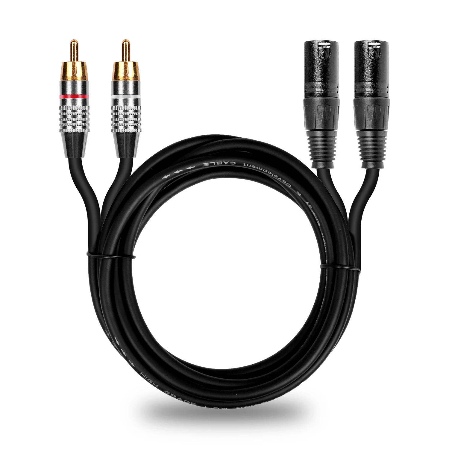 Кабель с двумя штекерами XLR и RCA аудиокабель 2 HiFi провод 4N OFC для усилителя микшера
