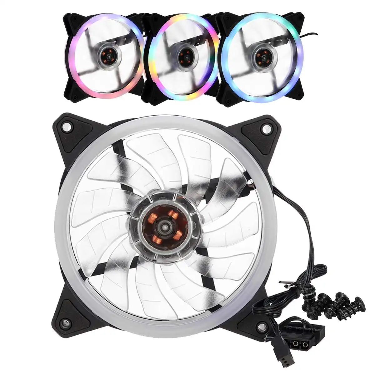 

120mm Fan Cooling Cooler 7 Colors LED For Aurora Light Desktop PC Computer Cooling Cooler Fan Silent Case Fan Heatsink Radiator