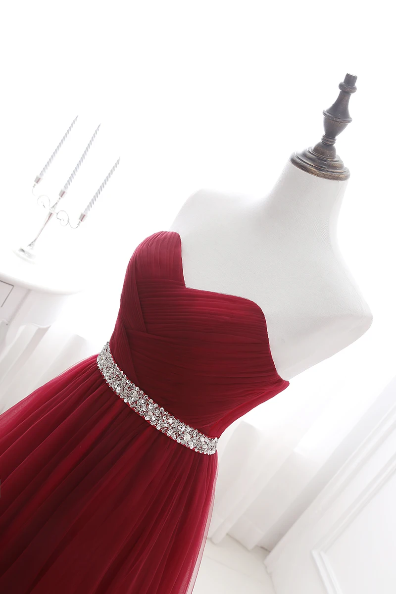 Простое женское красное вечернее платье, Формальные платья из тюля, вырез в виде сердца, расшитое блестками, выпускное платье для выпускного вечера