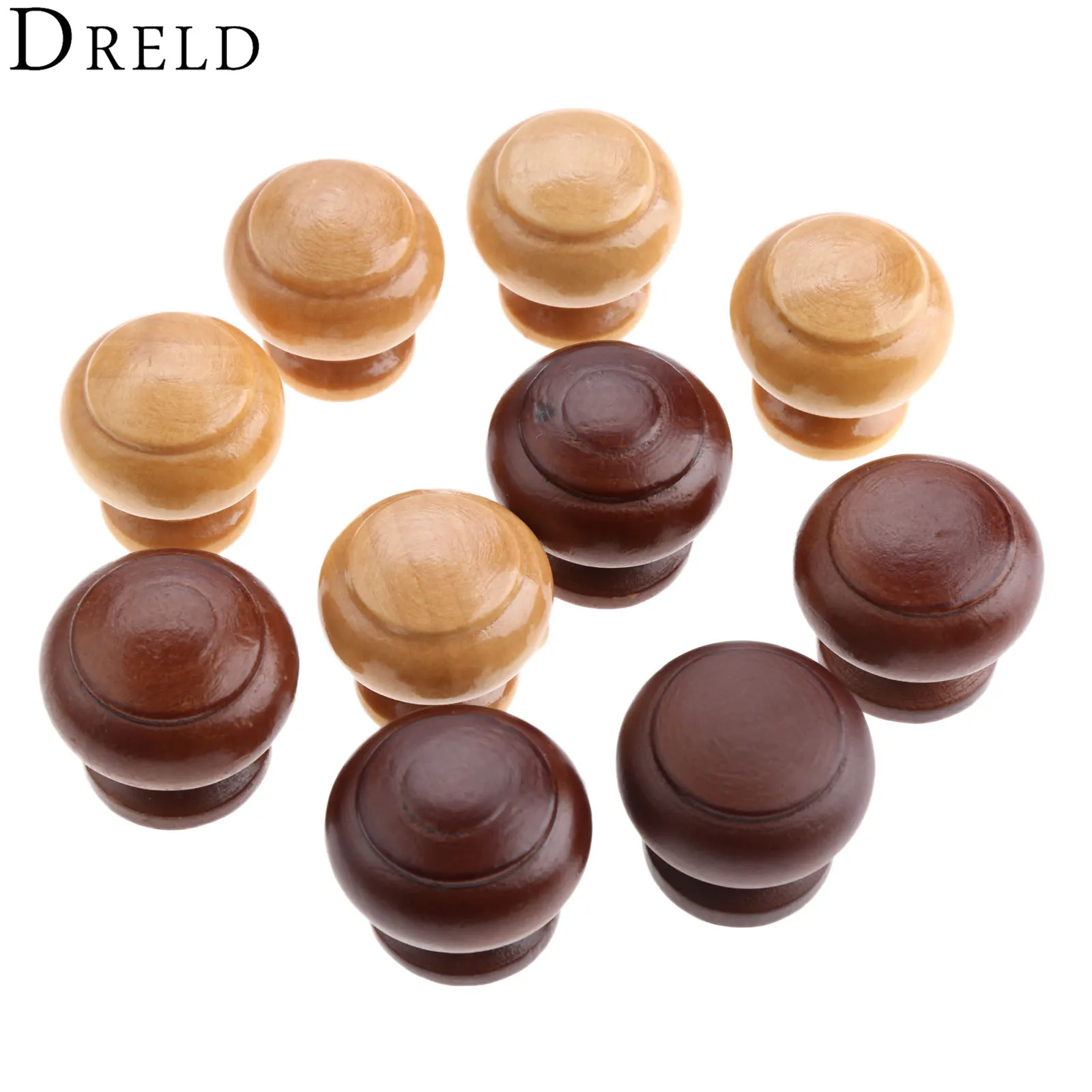 DRELD 5 Pcs خشبية درج مطبخ مجلس الوزراء المقابض خزانة دولاب أثاث مقابض الباب الخشب التأثيرات أثاث