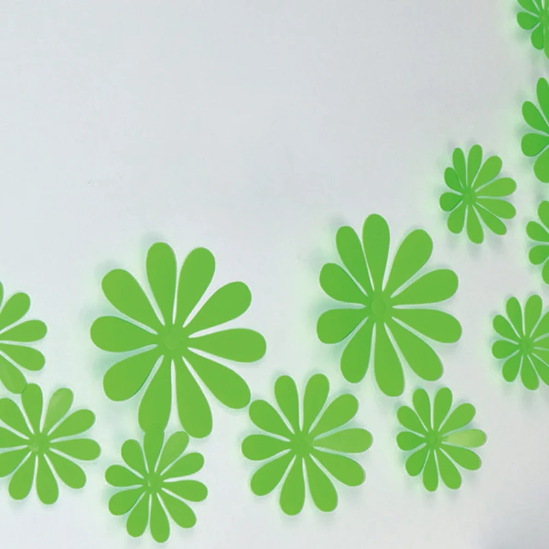 12 قطعة/المجموعة PVC 3D زهرة جدار Stcikers للأطفال غرفة نوم DIY الشارات آرتي الديكور خلفيات المشارك للأثاث ويندوز