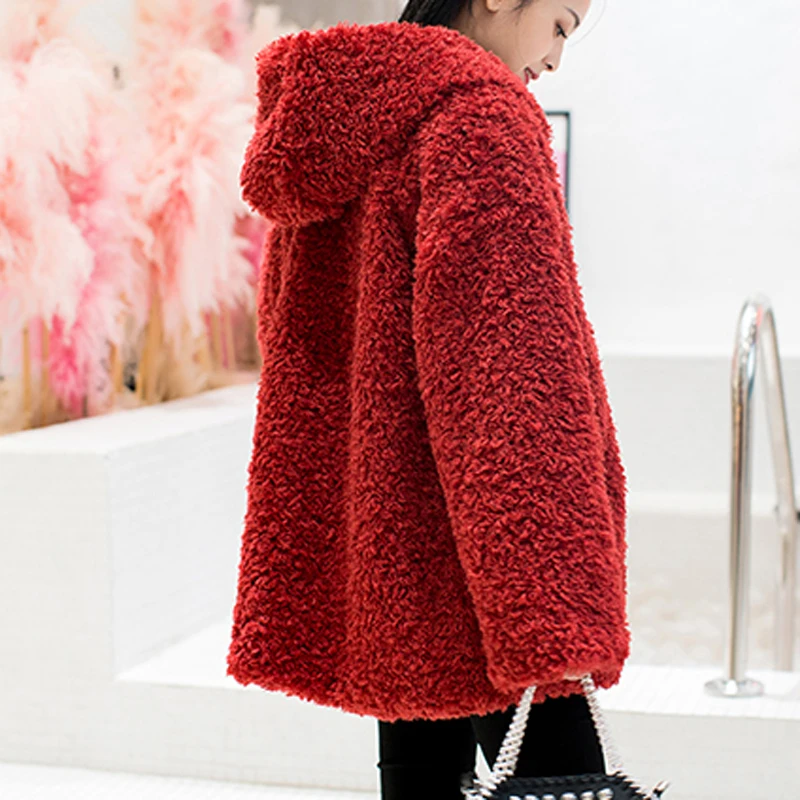 Oversized Hooded Fake Fur Jacket Women Fluffy Shaggy Zipper Faux Fur Coat Women Winter 2018 Thicken Warm Jackets Furry Overcoat Oversized Hooded Fake Fur Jacket Women Fluffy Shaggy Zipper Faux Fur Coat Women Winter 2018 Thicken Warm Jackets Furry Overcoat