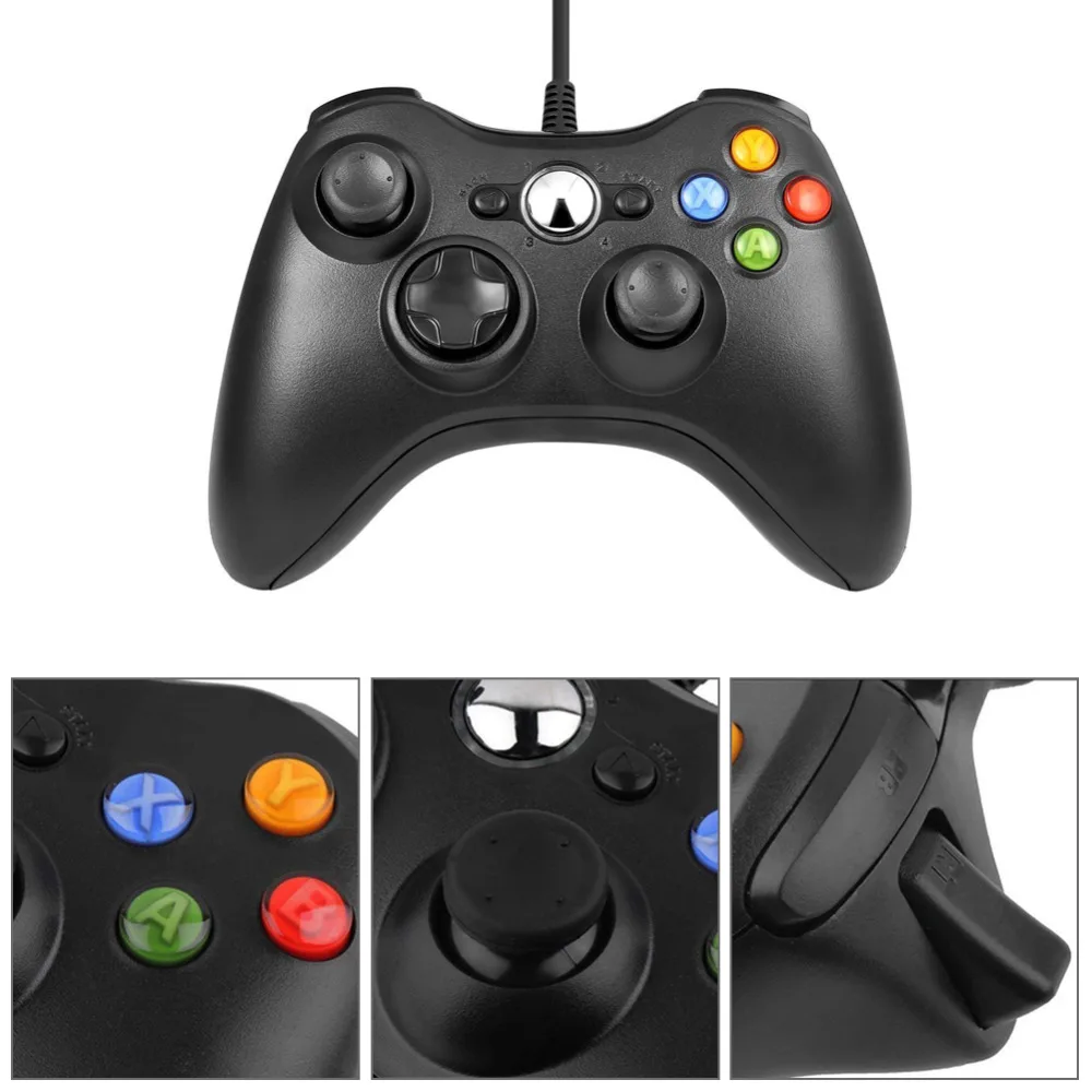Геймпад для Xbox 360 проводной USB игровой контроллер XBOX джойстик с ручкой и ПК