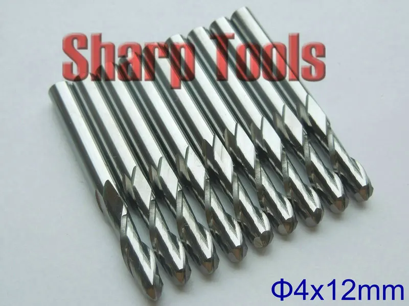 

Sharp-Tools 4*12mm Double Flute Ball Nose Spiral Milling Cutter Tool, CNC Ball Bits Set Solid Carbide End Mills for Wood Cutter