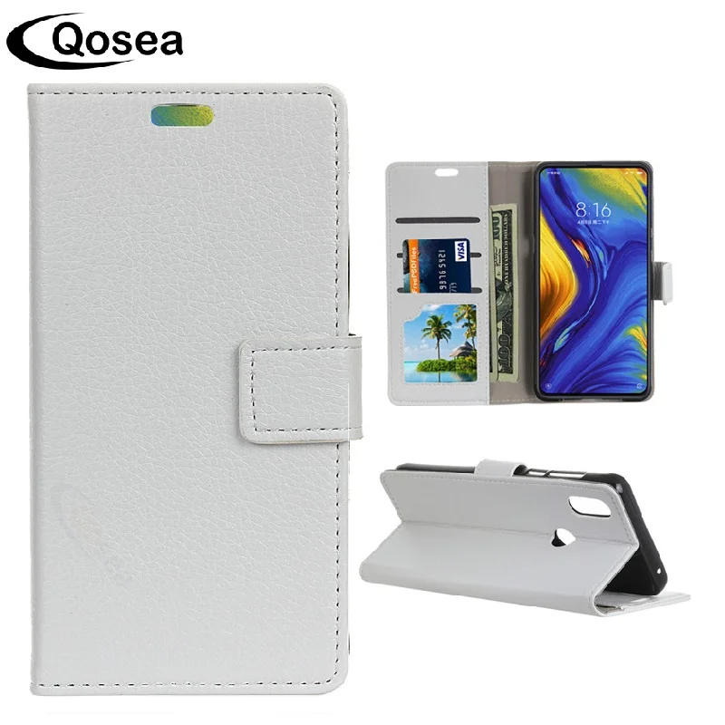 Qosea роскошный для Xiaomi mi x 3 чехол Гладкий узор кожаный Стенд защитный Телефон Сумка