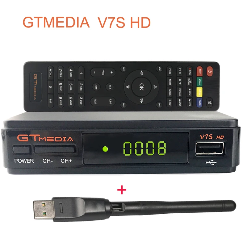 GTMedia V7S Full HD Freesat спутниковый ресивер с USB Wi-Fi DVB-S2 HD спутниковый ТВ приемник медиапроигрыватель Поддержка телеприставка IPTV