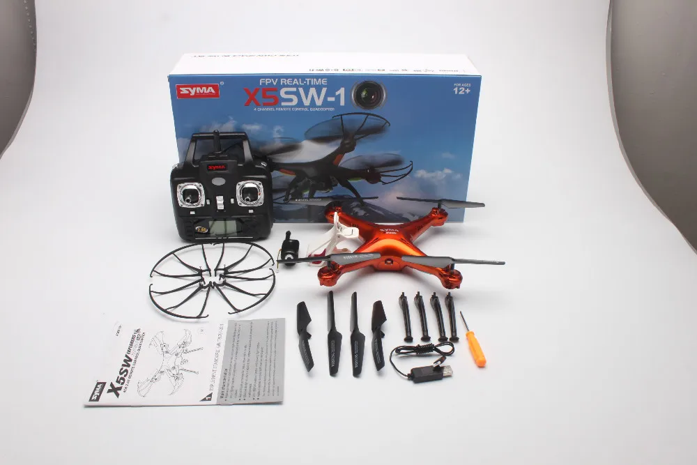 С 5 шт. батареи Лидер продаж SYMA X5SW FPV-системы Drone с Камера X5C X5SW-1 HD 2.0MP WI-FI Радиоуправляемый Дрон 2.4 г 6 оси Дрон X5C