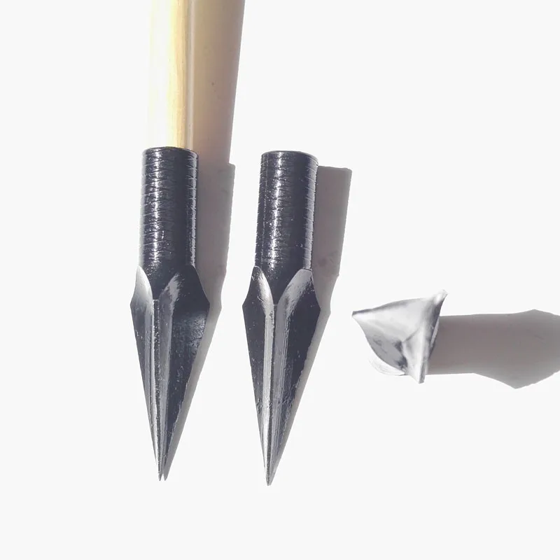 3/6/12pcs Black Arrowheads Retro Alloy Steel Traditional Broadheads Arrow Head Tips Point for 8mm Arrows Outdoor Accessories