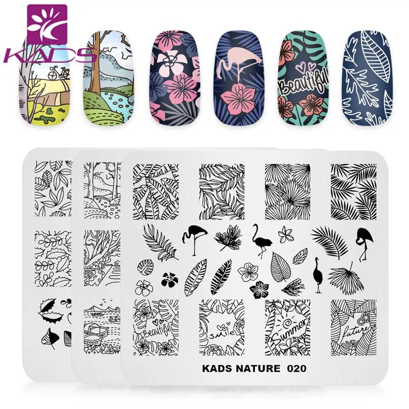 kads 23 design halloween flower nail stamping plates nail