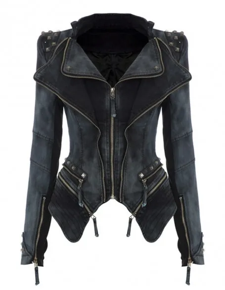 2017 New Real Rivet Winter Casaco Feminino For Sha Rp Power Studded Shoulder Notched Lapel Jeans Tuxedo Coat Jacket S-xl 2017 New Real Rivet Winter Casaco Feminino For Sha Rp Power Studded Shoulder Notched Lapel Jeans Tuxedo Coat Jacket S-xl