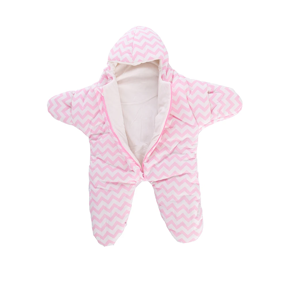 Baby Stroller Sleeping Bag Winter Warm Sleepsacks Robe For Infant Starfish Wheelchair Envelopes For Newborns Footmuff Baby Sleep - Цвет: Pink