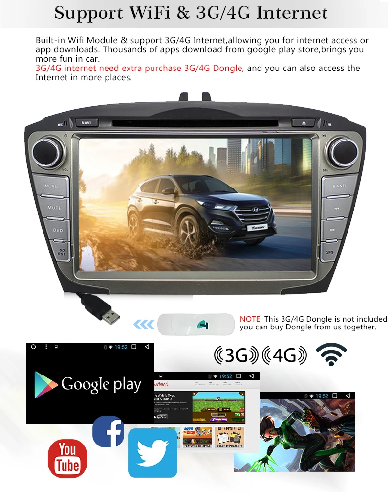 Flash Deal 2din 8" Quad-Core 1+16GB Android 8.1 Car Radio DVD Player with Capacitive Touch Screen MirrorLink for Hyundai Tucson 2009-2015 1