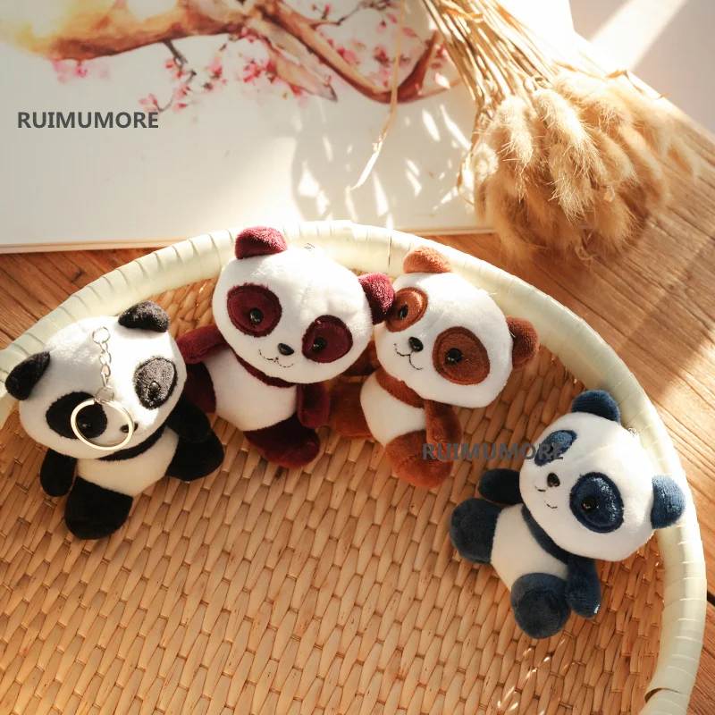

4Colors , Kawaii Panda plush Dolls , Mini 10CM Stuffed Panda TOY DOLL , key ring chain pendant plush dolls toys