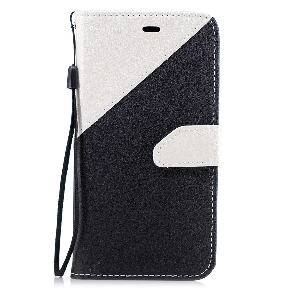 

For Xiaomi Mi 6 Leather Case Stitching Black White Shock Proof Flip Luxury Wallet Case For Xiaomi Mi 6 Cover Accessories