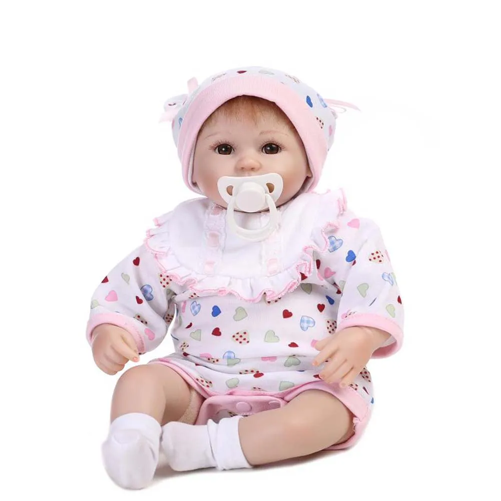 

16 Inch Lifelike Silicone Reborn Doll Set Cute Baby Newborn Dolls for Kids Playmat Toy Gift 998