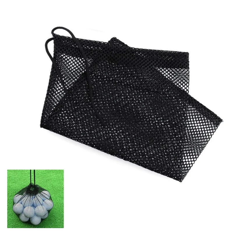 

Sports Balls Storage Pouch Golf Nylon Mesh Nets Bag Tennis Hold up to 45 Balls Holder golf Closure Training Aid