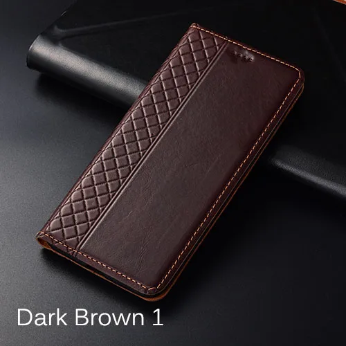 Чехол для Xiaomi Redmi K20 Pro KEZiHOME, Клетчатый Стиль, натуральная кожа, флип-кошелек, чехол для Redmi K20, чехол для телефона s - Цвет: dark brown 1