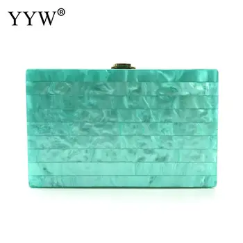 

New 2018 Women Messenger Bag Summer Unique Acrylic Strip Lattice Patchwork Handbag Small Patry Clutch Lady Evening Banquet Bag