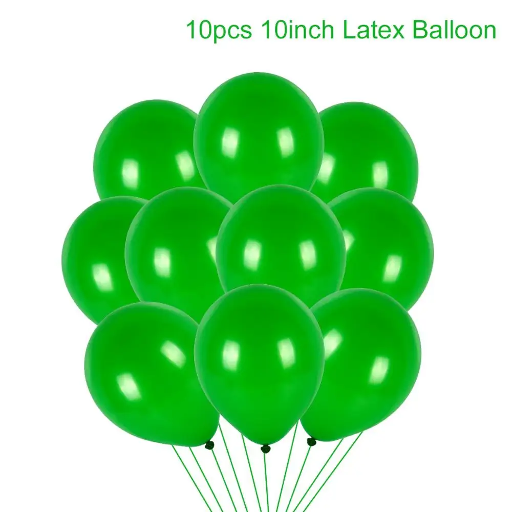 QIFU зеленые воздушные шары с пальмовым листом, с изображением животных, Балон, счастливый декор для вечеринки в честь Дня Рождения, Детские джунгли сафари вечерние принадлежности, Гавайские вечерние украшения - Цвет: 10inch green