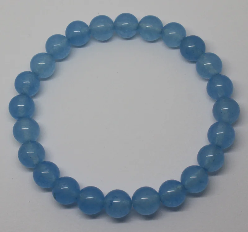 Мини. Заказ составляет $7! 6-12 мм Skyblue Jades браслет Круглые DIY ювелирных изделий
