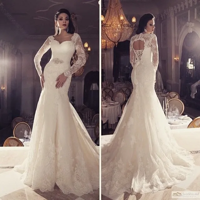 Sweetheart Long Sleeve Wedding Dresses