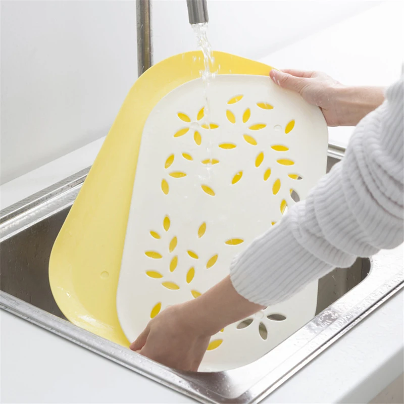 

1pc Plastic Kitchen Dinnerware Fruit Vegetable Storage Double Tray Draining for Teapot Cup Tableware Holder Easy cleaning