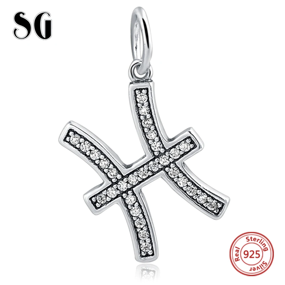 

Silver Galaxy Constellation Pisces with CZ Pattern Beads For Women Fit European Bracelet Charms Silver 925 Original DIY Jewelry