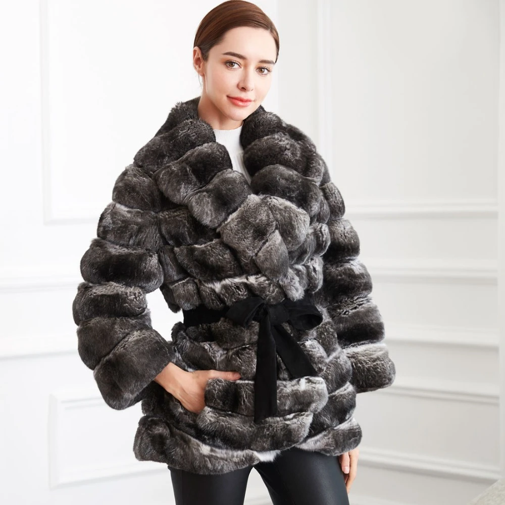 Reale cappotti di pelliccia delle donne di lusso della pelliccia per la  Russia inverno 100% natural chinchilla cappotto high end qualità pellicce  abbigliamento femminile NPI 80119A|real fur coat|real fur coat womenfur  real -