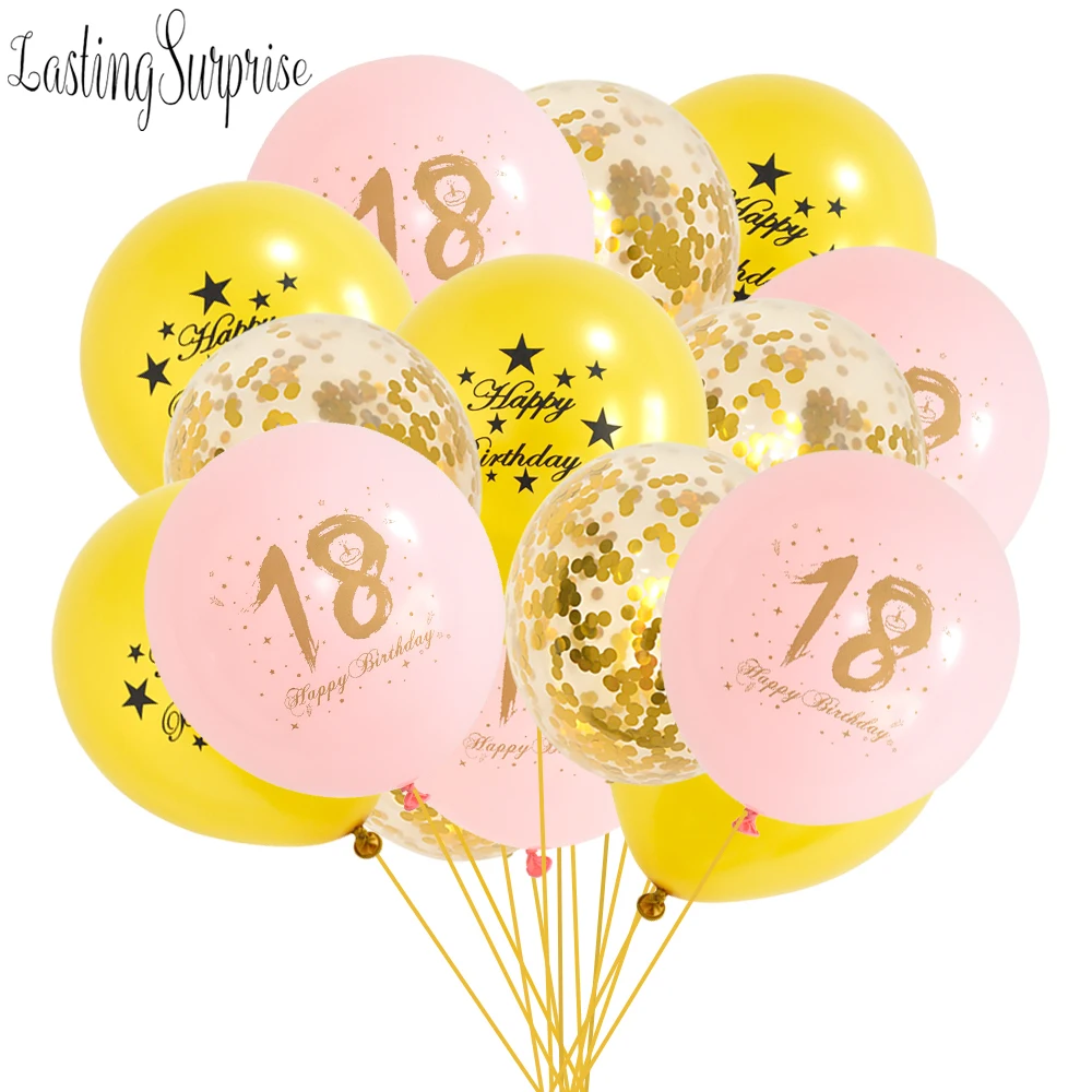 Air Balloon Gold Black 16 18 Balloons 18 Years Birthday Ballon Party Helium Birthday Party Decorations Adult 18th Party Favors (2)
