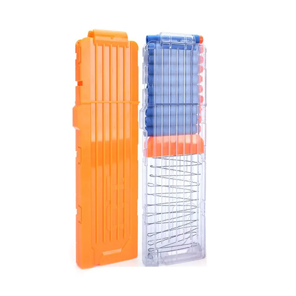Toy Guns Accessories Portable Size Tactical 18 Darts Transparent Clip of Blasters Kid Toy Gun 18 Cartridge Clip