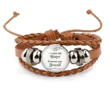 Новые лучшие друзья всегда моя сестра мой друг навсегда кожаные браслеты Прямая поставка BFF Браслеты Аксессуары