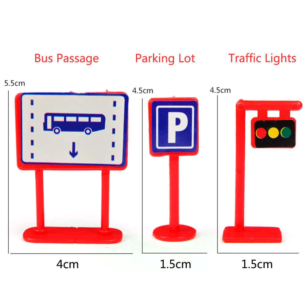 9 шт./упак. дорожные модели игрушки Детская модель Парковка Вид светофоры вывески дорожный блок дорожные знаки