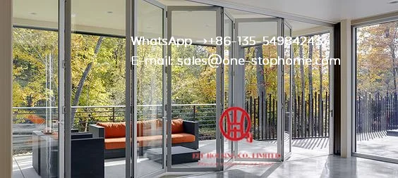 Modern interior house main door design aluminium folding door, bi-Fold Door Design Exterior Patio Doors