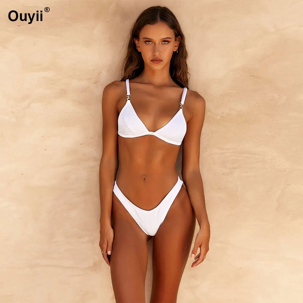 

Sexy Swimwear New Bikini Solid Color Bikini Sexy Swimwear Strap Low Waist Swimsuit 2019 Beach Swimwear