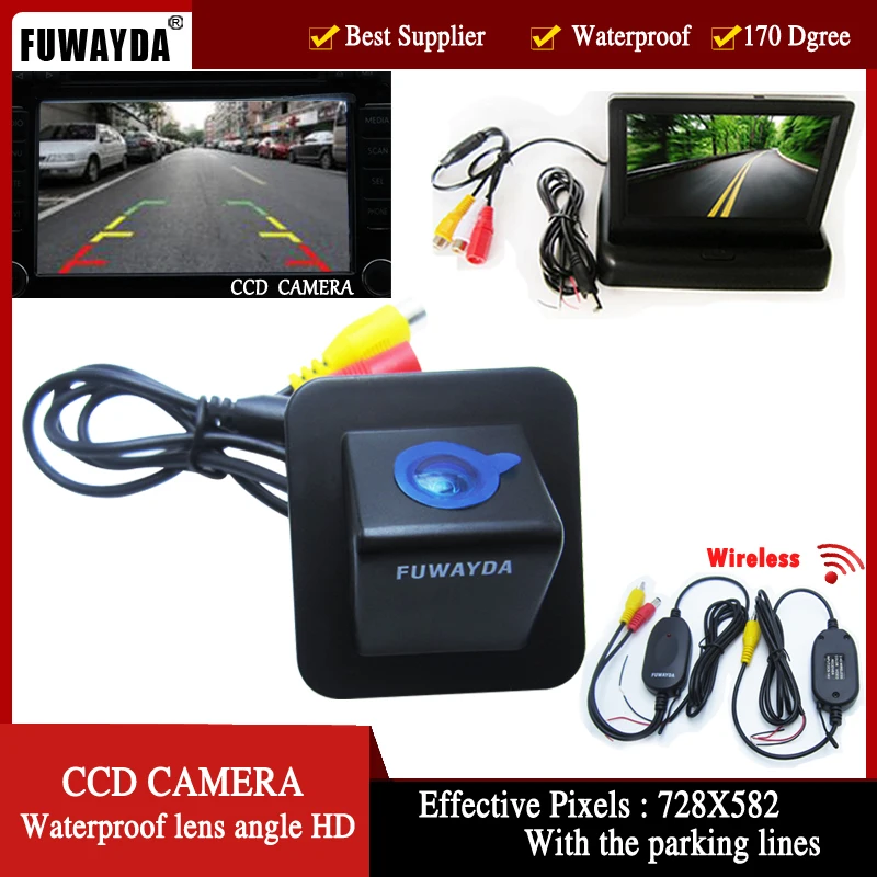 FUWAYDA Wireless Color CCD Car Rear View backup parking Camera for