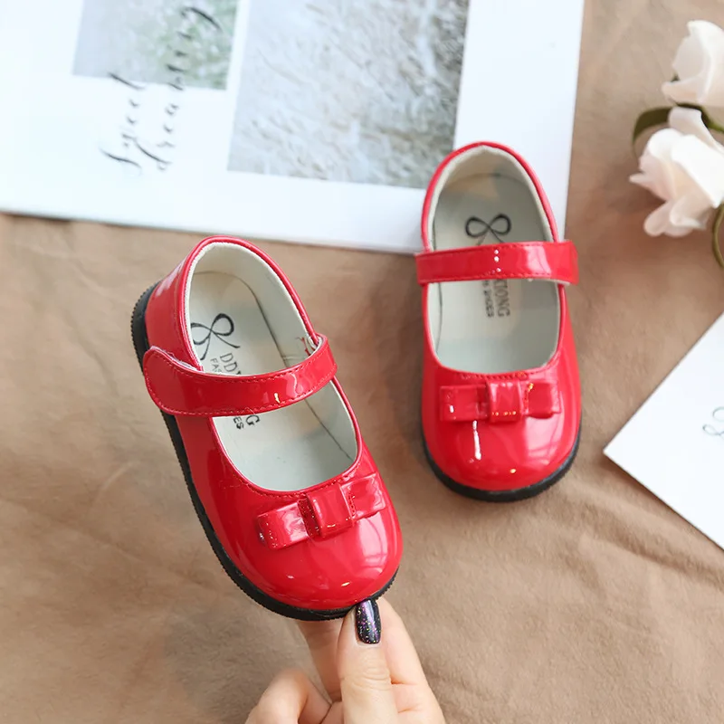 

Kids Baby Toddler Little Girl Bowknot Party And Wedding Dress Shoes For Girls Patent Leather Shoes New 2018 1 2 3 4 5 6 Years