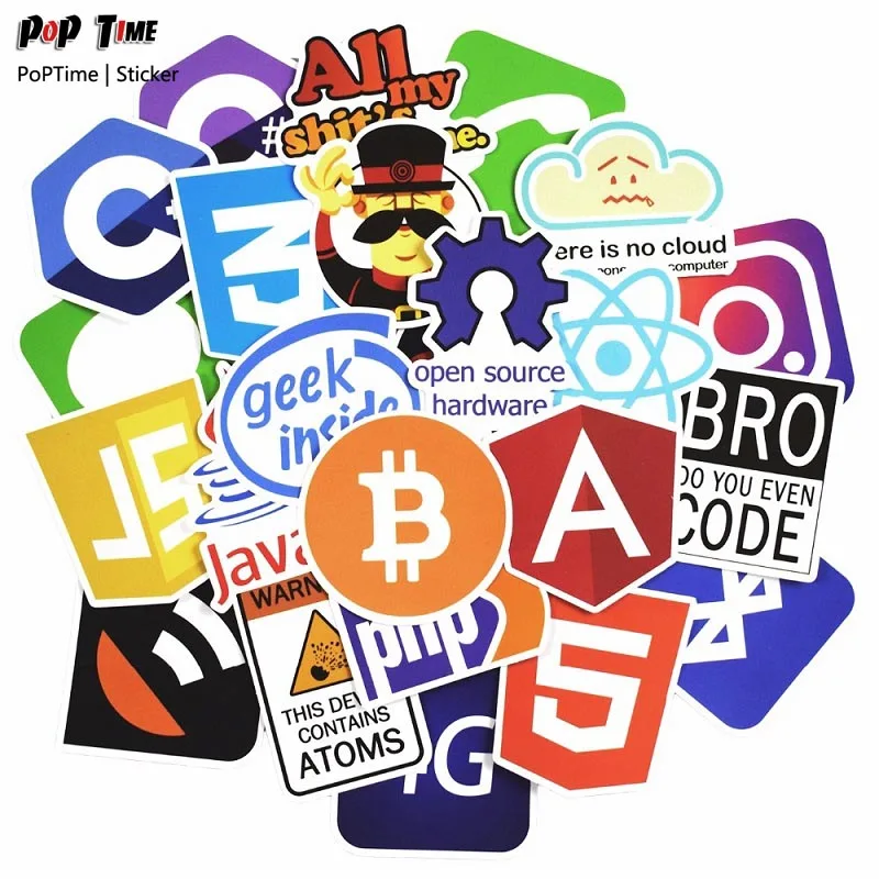 50Pcs Internet Java JS Php Html Cloud Docker Bitcoin
