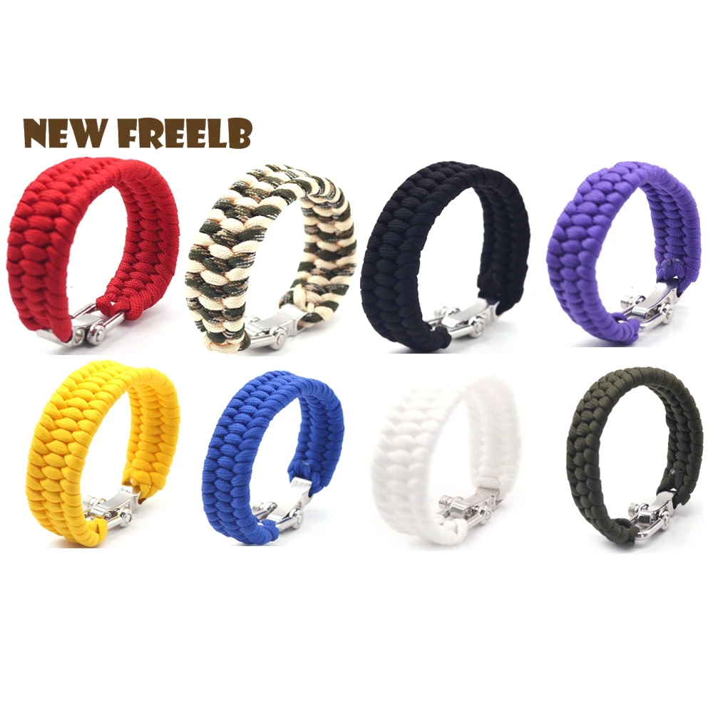 

New FREELB Personalized Paracord Survival Bracelets Black Red Camping Hiking Watching Handmade for men Father Gift Adjustable